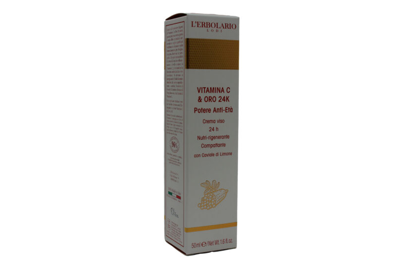 Crema viso 24 h Nutri-rigenerante • Compattante VITAMINA C & ORO 24K POTERE ANTI-ETÀ NOVITÀ da 50 ml